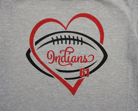 Custom Football Heart Shirt Long Sleeves Sweatshirt Etsy