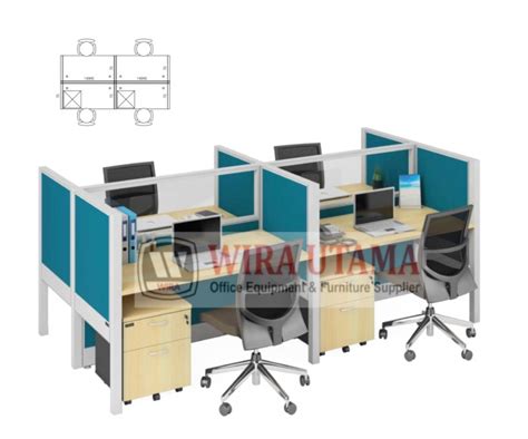 Jual Meja Kerja Kantor Orang Cubicle Workstation Sekat Partisi Kaki