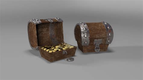 Old Treasure Chest 2 3D Model 39 Fbx Obj Max Free3D