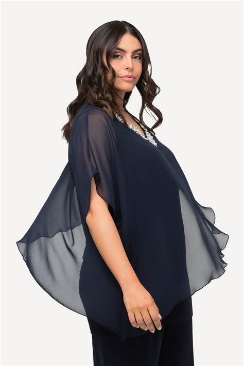 Asymmetrical Layered Chiffon Blouse Plus Sizes Ulla Popken