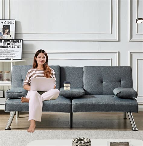 Modern Linen Fabric Folding Futon Sofa Philippines Ubuy