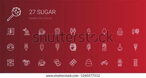 Sugar Icons Set Collection Sugar Tea Stock Vector Royalty Free