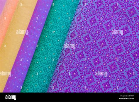 Colorful Thai Fabric Thai Silk Stock Photo Alamy