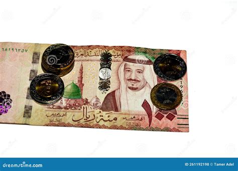 Sar One Hundred Saudi Arabia Riyals Cash Money Banknote With Pile