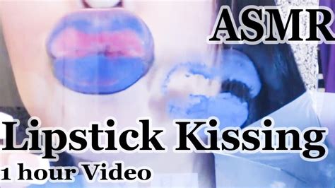 Asmr Kissing Trigger Lipstick Printing On Plexiglass Blue Lipsstick Youtube