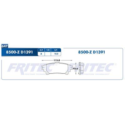 Balatas Traseras Cerámica FRITEC SPC 8500 Z Lexus RX350 Base