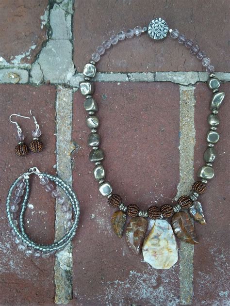 New jewelry set made with beads from the Stone Age collection. | Jewelry, Jewelry set, Beaded ...