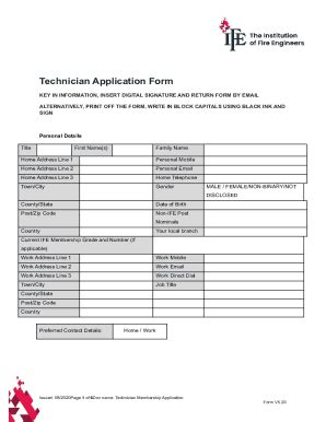 Fillable Online Ife Org Technician Application Form V Docx Fax Email