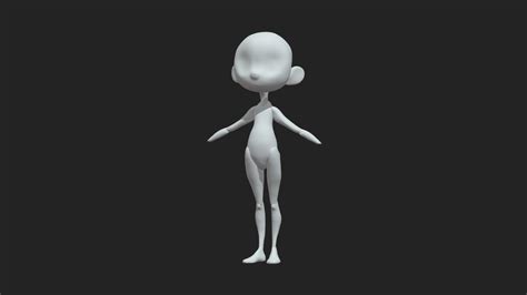 Cartoon Body Base Mesh 3d Model By Adrianbg94 [cec46b5] Sketchfab