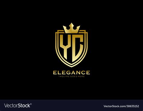 Initial Yc Elegant Luxury Monogram Logo Or Badge Vector Image