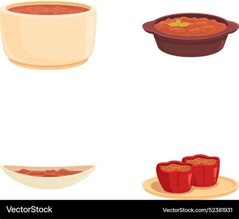 Balkan Product Icons Set Cartoon Royalty Free Vector Image