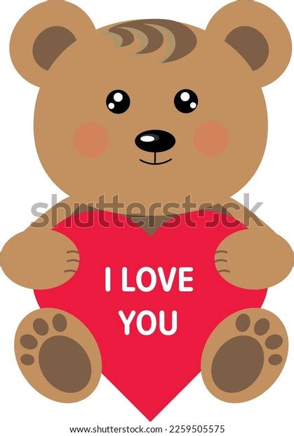 Cute Teddy Bear Heart Stock Vector Royalty Free 2259505575 Shutterstock