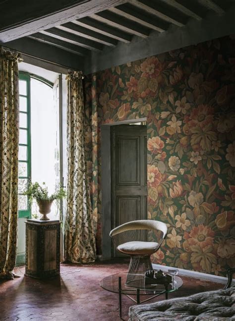 Vintage Flora Green Wallpaper Rebel Walls