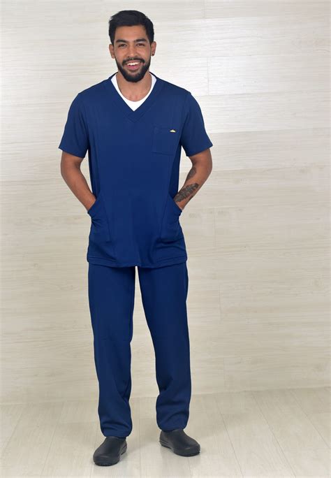 Pijama Cirúrgico Masculino Slim Azul Royal Jaleca