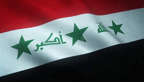 Realistic Shot Of The Waving Flag Of Iraq With Interesting Textures