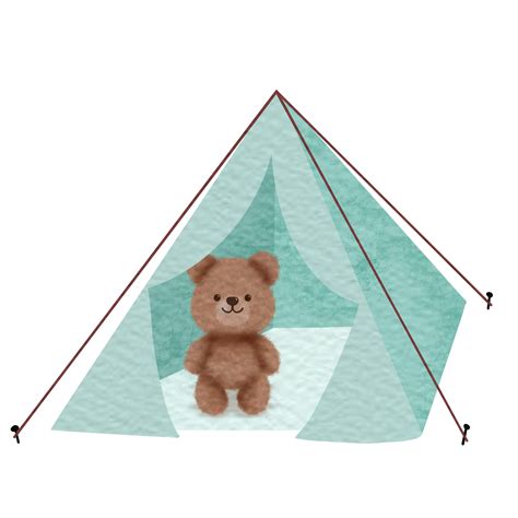 Teddy Bear In A Camping Tent 23655443 Png