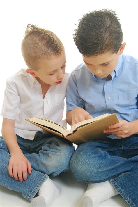 Two Boys Reading Book Royalty Free Stock Images Image 13543439