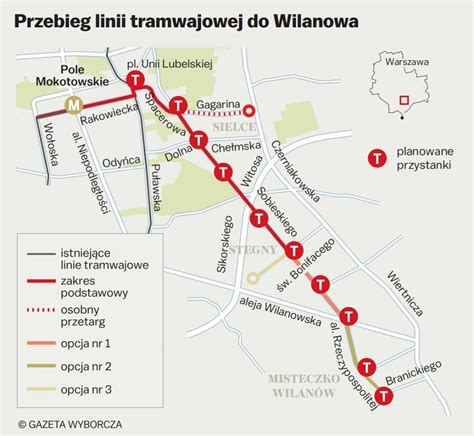 Tramwaj do Wilanowa Budowa linii urwie się na Stegnach Co dalej