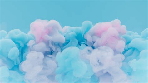 Light Pink Blue Smoke Plain Blue Background 4K 5K HD Abstract ...