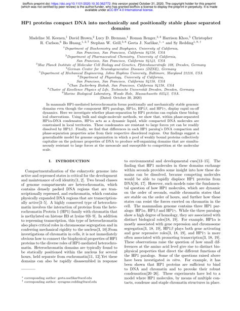 Pdf Hp Proteins Compact Dna Into Mechanically And Positionally