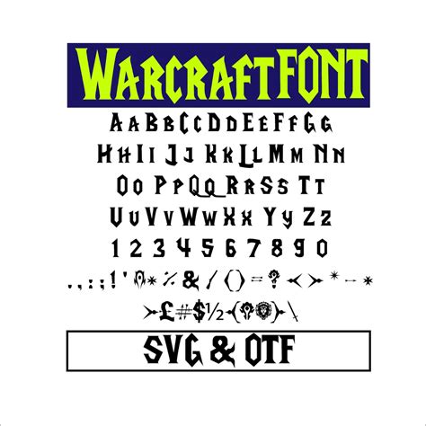 Warcraft Fuente Svg Wow Alphabet World Of Warcraft Ttf Orc Etsy