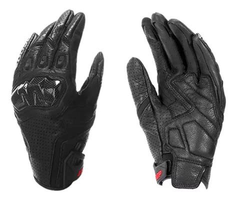 Guantes Moto Piel Fibra Carbono De Impermeable Protecciones Envío gratis