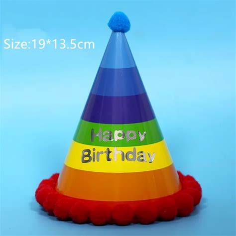 Beautiful Funny Birthday Hats With Bright Festive Background With The Inscription Happy Stock ...