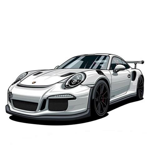 Porsche 911 Gt3 Rs Car Illustration Etsy