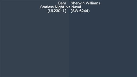 Behr Starless Night Ul Vs Sherwin Williams Naval Sw Side