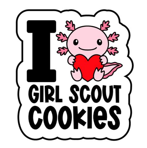 Girl Scout Cookie Axolotl 2024 Mascot Digital PNG Image File 10 Download for Stickers, Clipart ...