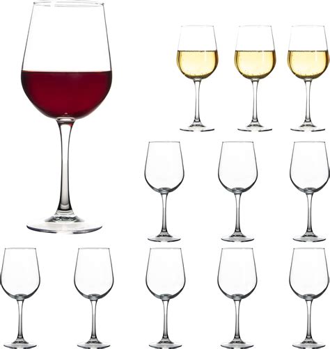 Amazon HAKEEMI Fully Tempered Wine Glasses Set Of 12 12 Oz