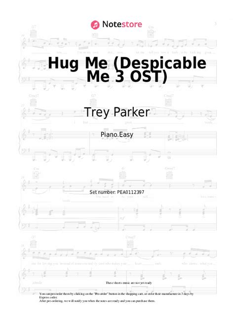 Hug Me Despicable Me 3 OST Piano Sheet Music Easy Pharrell Williams