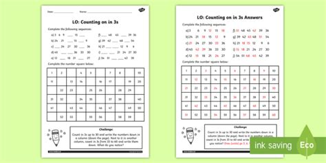 Counting In 3s Worksheet