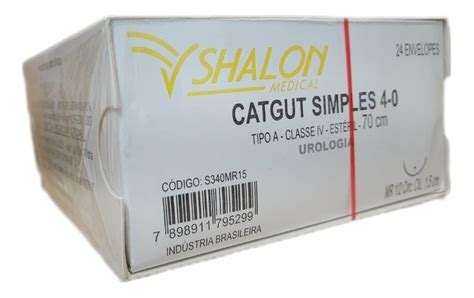 Fio Catgut Simples 4 0 70cm Ag1 2cir Cil1 5 Para Urologia