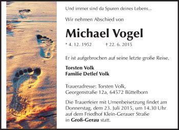 Traueranzeigen Von Michael Vogel Vrm Trauer De