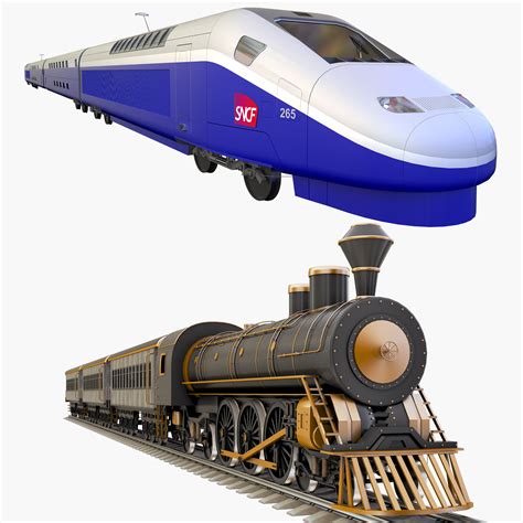Passenger Trains Collection 3D Model $129 - .max .fbx .obj .3ds - Free3D