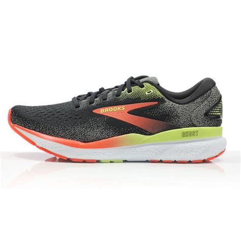 Brooks Ghost Men S Running Shoe Black Mandarin Red Green The