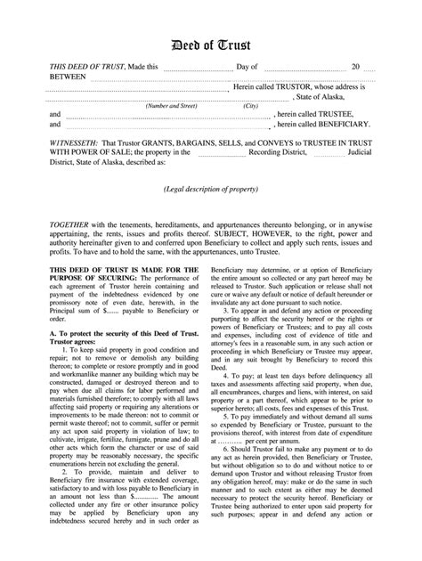 Blank Deed Of Trust Form Fill Out Sign Online DocHub