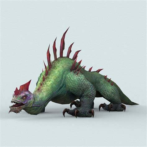 Fantasy Monster Lizard - 3D Model by 3dseller