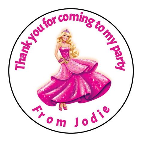 Personalised Barbie Thank You For Coming To My Birthday Party Etsy Uk