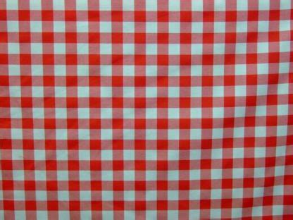 POLY COTTON 3 4 GINGHAM CHECK FABRIC HEAVIER WEIGHT RED Shan S