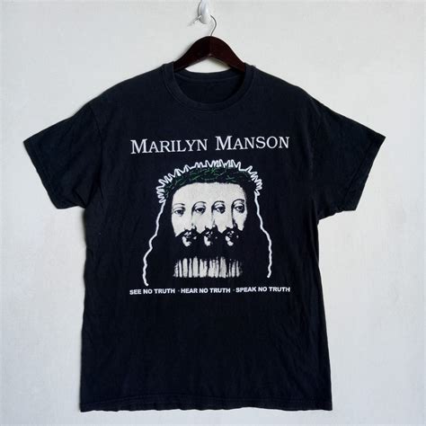 Band Tees Marilyn Manson Believe Alternative Metal Singer Tee Shirt