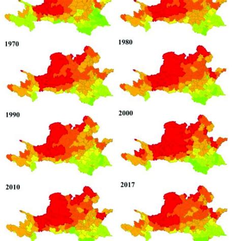 The Spatial Distribution Of Land Use Transfers In Each Period In The