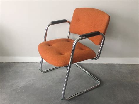 Vintage Mid Century Modern Orange Cantilever Chair — Rerunroom