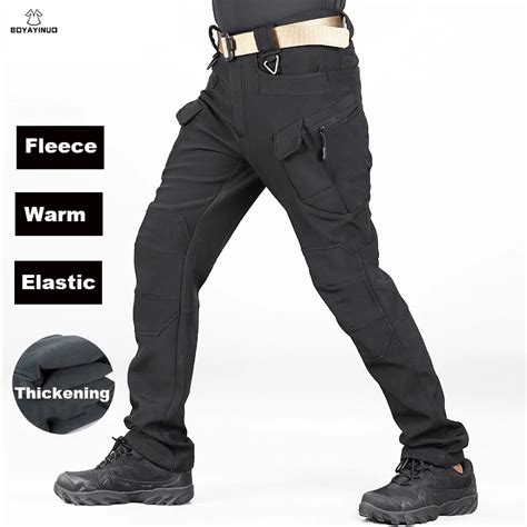 Men S Multi Pocket Waterproof Tactical Pants Military Sharkskin Softshell Trousers Fleece