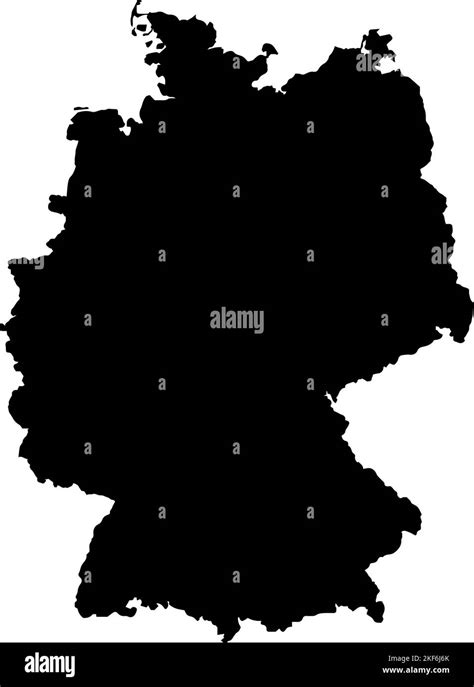 Black Colored Germany Outline Map Political German Map Vector