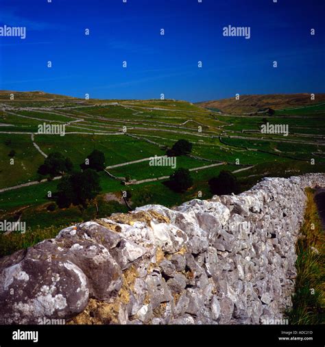 Dry Stone Wall Near Malham Cove Yorkshire Dales National Park England