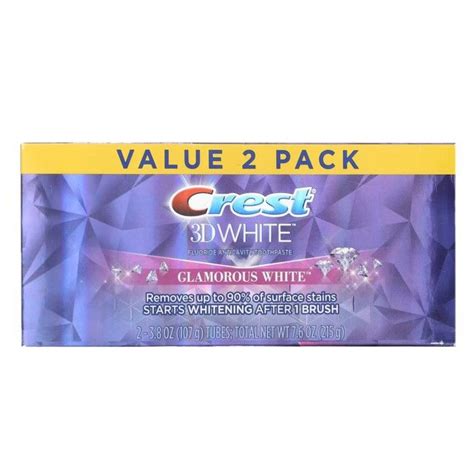 Value Pack Crest 3D White Fluoride Anticavity Toothpaste Glamorous