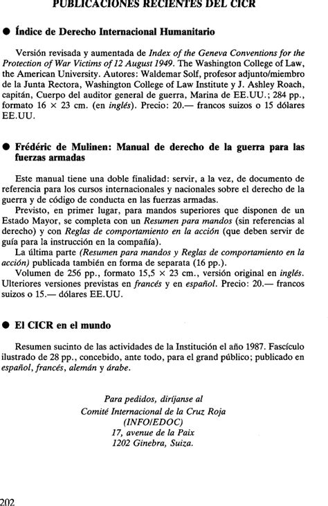 Publicaciones Recientes Del CICR Revista Internacional De La Cruz