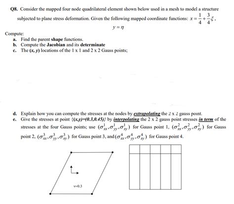 Solved Q8 Consider The Mapped Four Node Quadrilateral Chegg